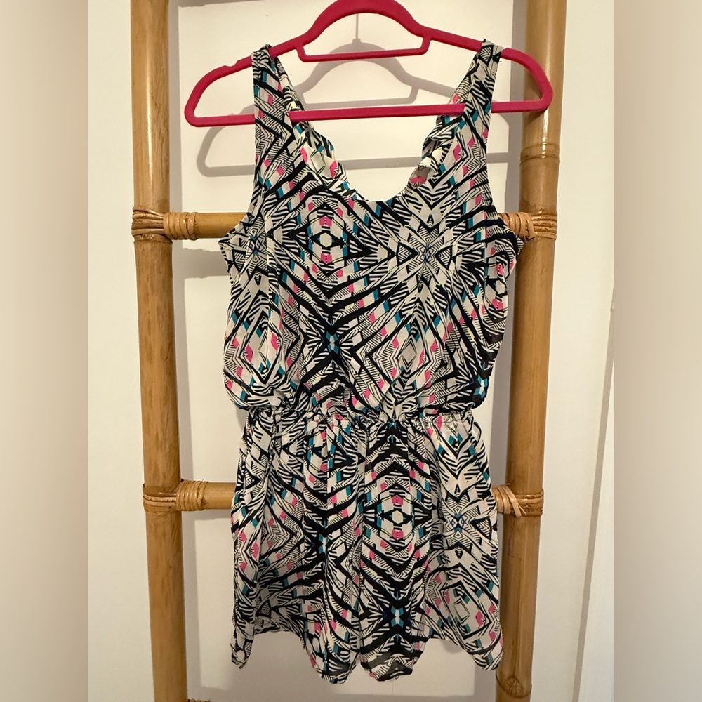 Xhilaration Geometric Print One-Piece Romper
